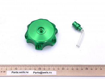 Пробка (крышка) бензобака CNC, с бензоклапаном, зелёная (WW0447)