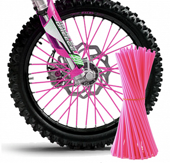 Накладки на спицы, Spoke Skins, розовые, L=238, 35шт набор (WW0964)
