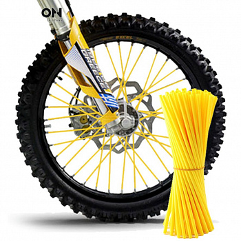 Накладки на спицы, Spoke Skins, жёлтые, L=238, 35шт набор (WW0965)